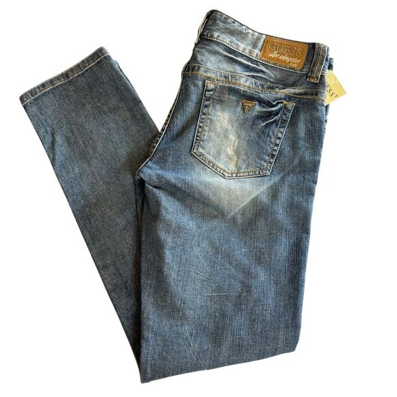 Guess Jeans Daredevil Skinny in Haley Wash Denim Jeans Size 32 Regular NEW - Picture 1 of 7